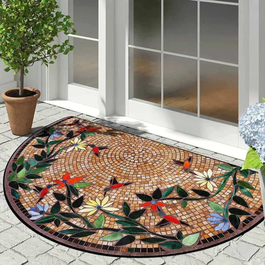 VIKAMA Semi-Circular Mosaic Non-Slip Door Mat