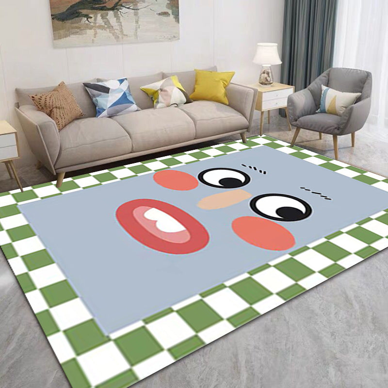 Creative Home Bedside Plaid Expression Rug