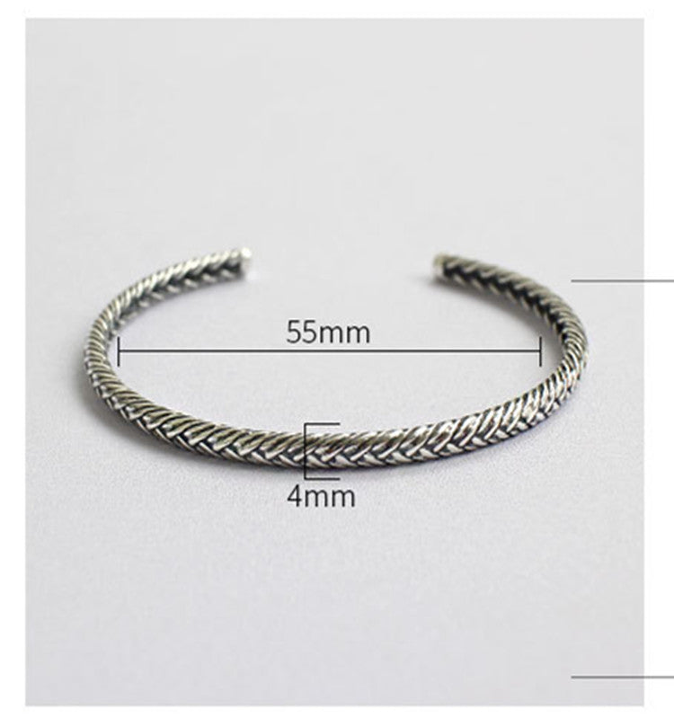 S925 Sterling Silver Vintage Serpentine Twist Woven Bracelet - product image 3