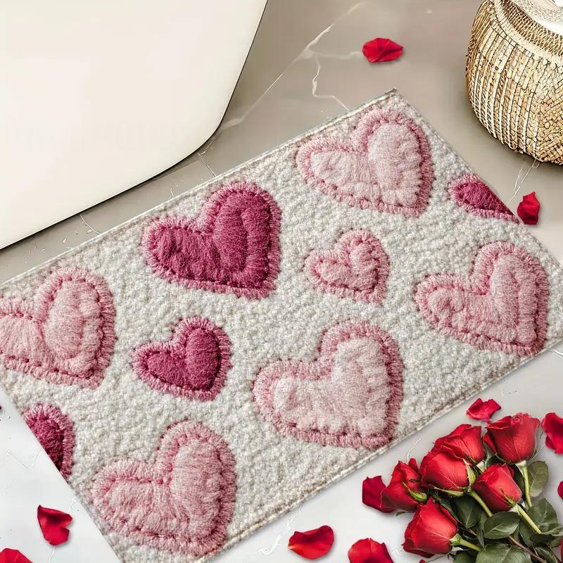 Caring Valentines Day Cashmere-Feel Bathroom Rug