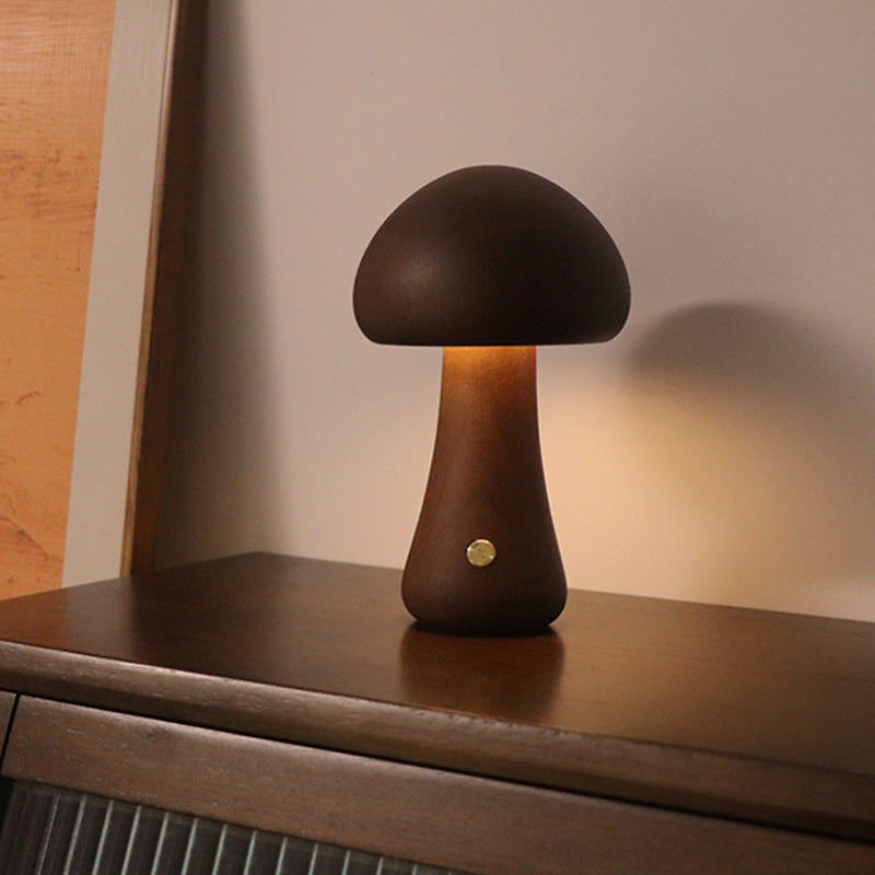 Wooden Mushroom Touch LED Night Light - product image 9