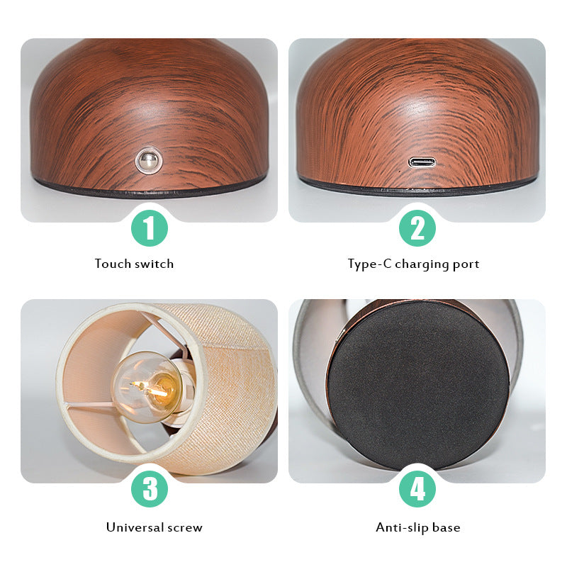 Rechargeable Fabric Bedside Table Lamp - product image 3