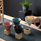 Stoneware Espresso Cup Creative With Base Vintage Ceramic - product image 2