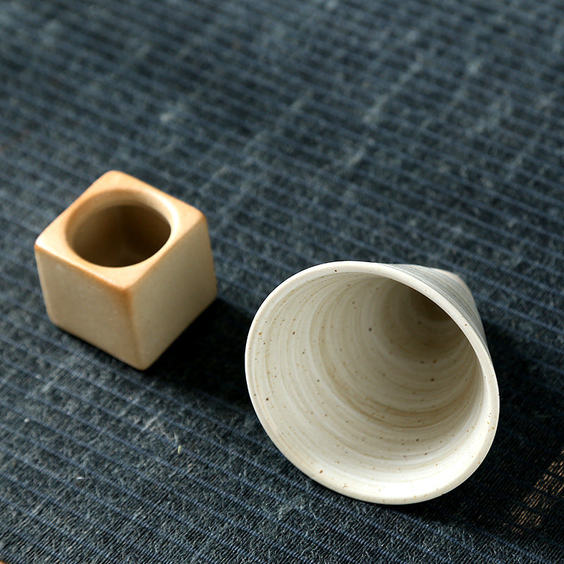 Stoneware Espresso Cup Creative With Base Vintage Ceramic - product image 3