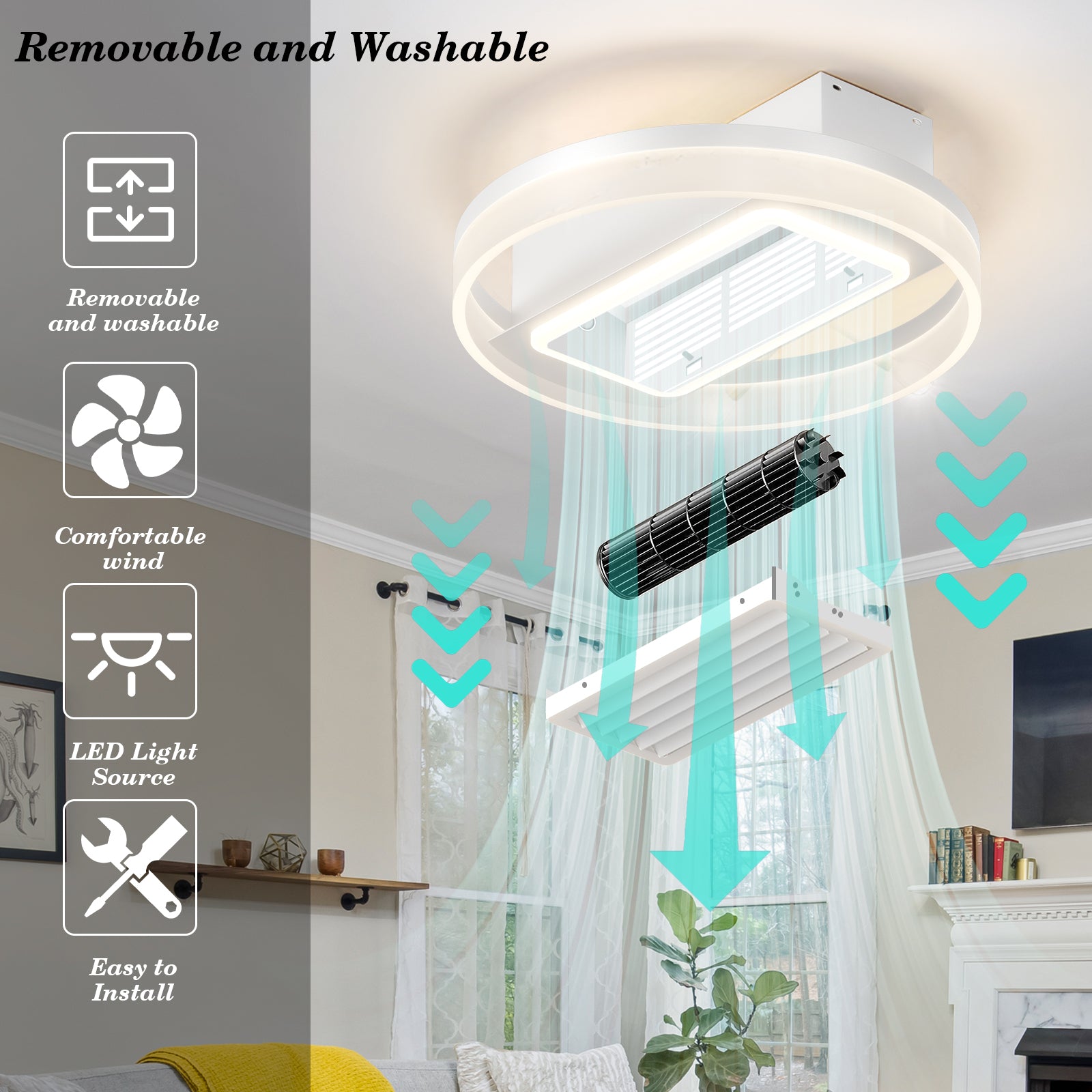 Bladeless Fan Lamp With Lights Dimmable LED - product image 13