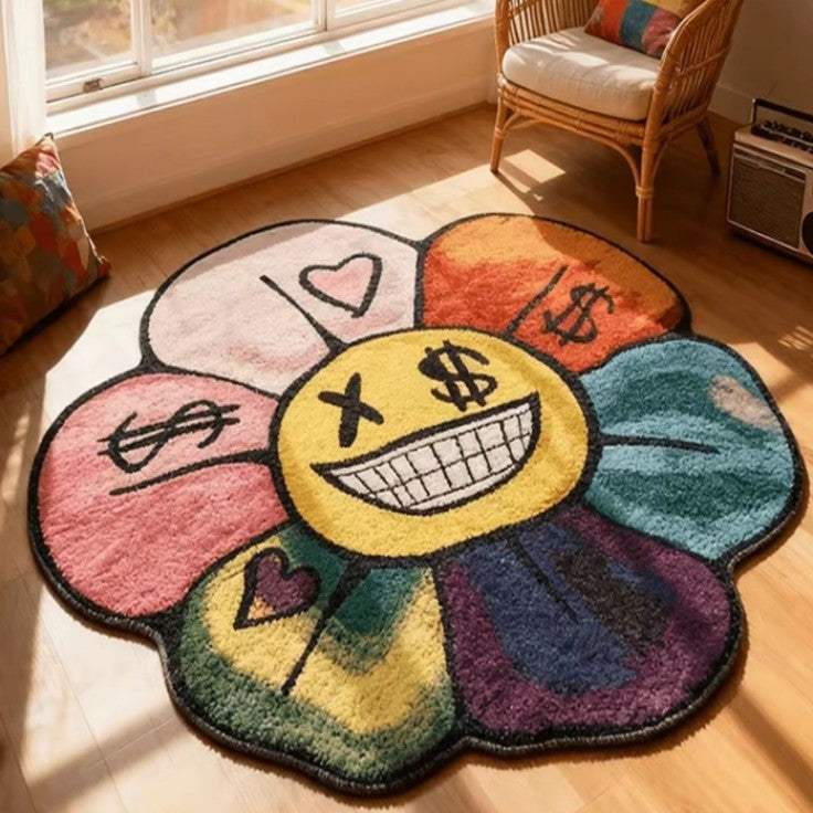 Cute Plush Irregular Faux Cashmere Rug