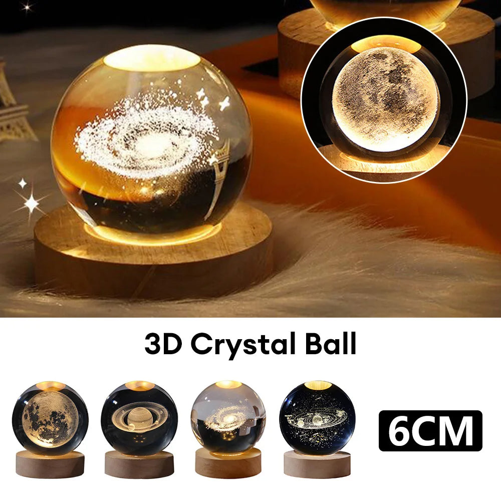 3D Planet Crystal Ball Night Light