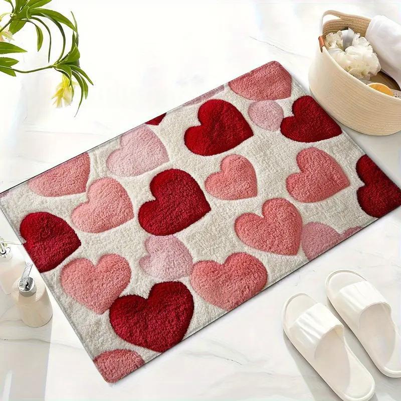 Caring Valentines Day Cashmere-Feel Bathroom Rug