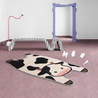 Bedroom Cute Cow Shape Plush Rug - product image 4