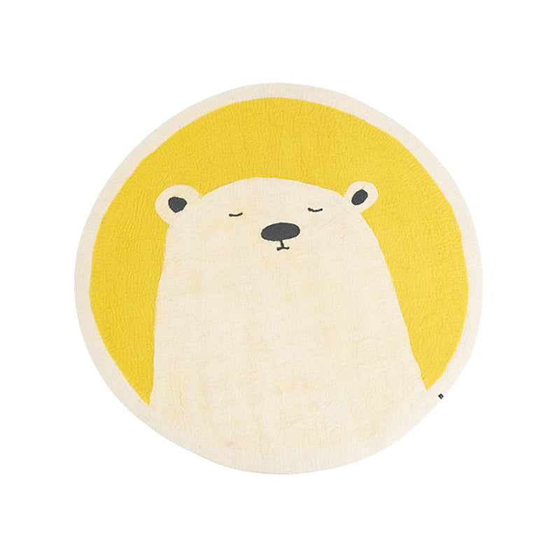 Cute Bear Round Cashmere Rug