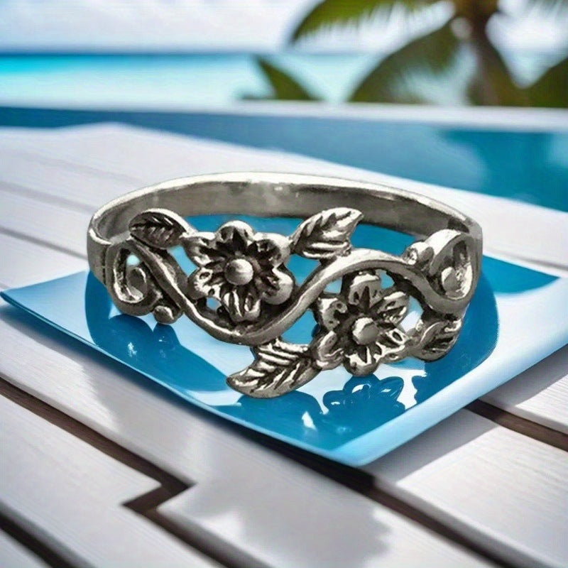 Vintage Flower Alloy Ring Women's - product image 3