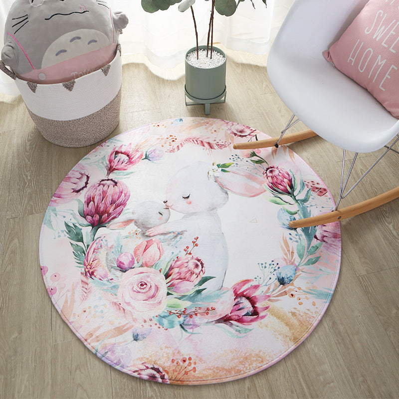 Printed Round Rug Living Room Cartoon