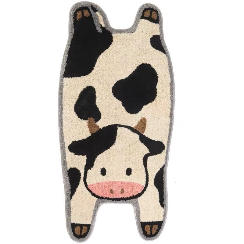 Bedroom Cute Cow Shape Plush Rug - product image 3