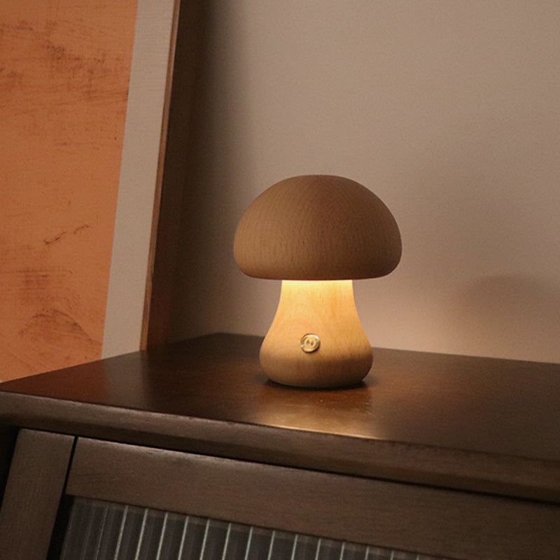 Wooden Mushroom Touch LED Night Light - product image 6