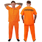 Men's Orange Prisoner Costume Set