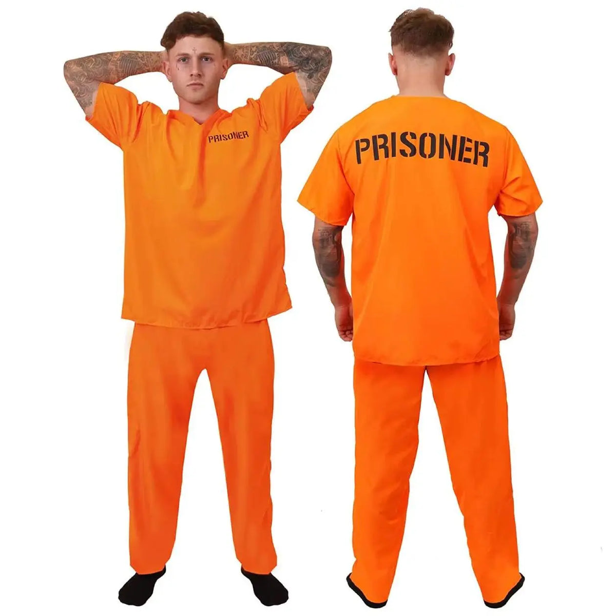 Men's Orange Prisoner Costume Set