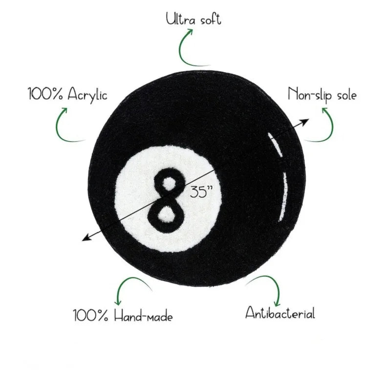 Halloween 8-Ball Round Accent Rug