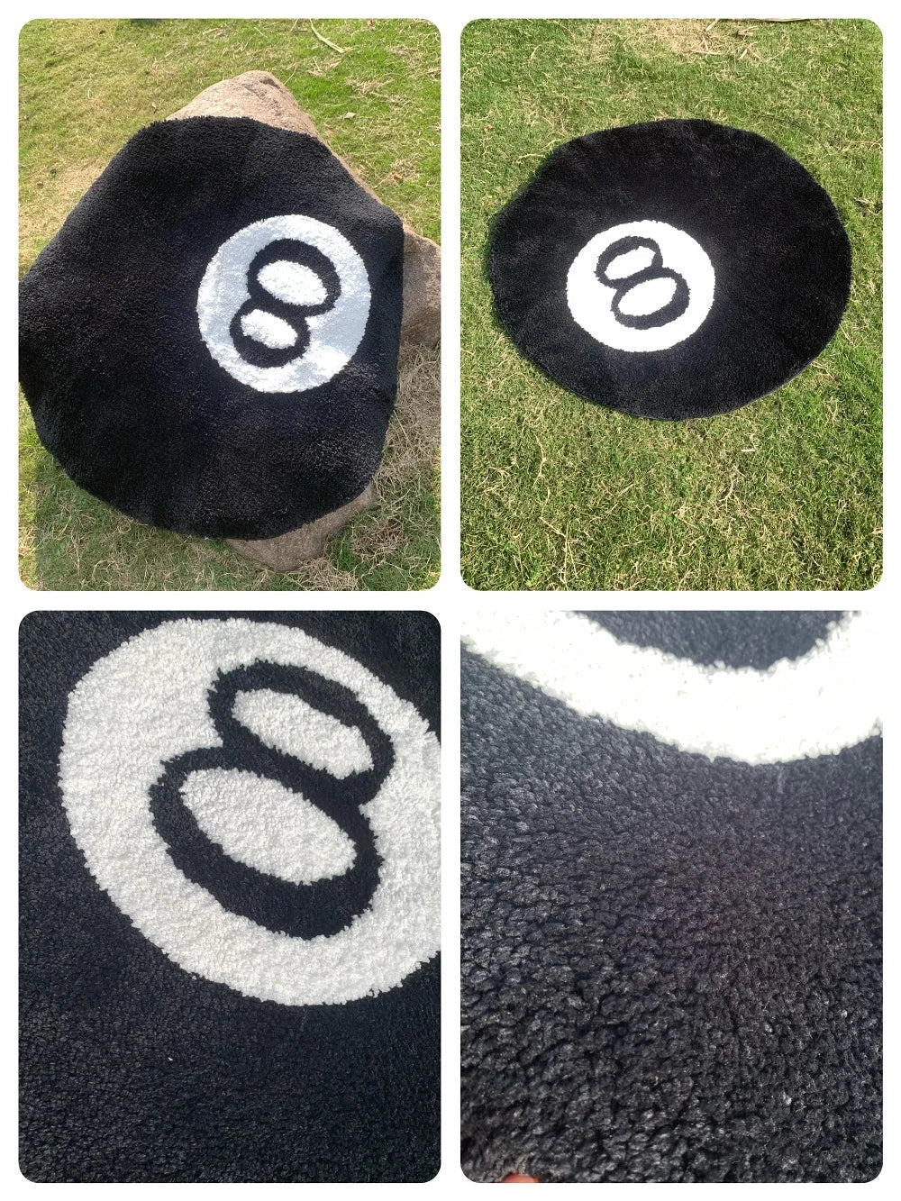Halloween 8-Ball Round Accent Rug