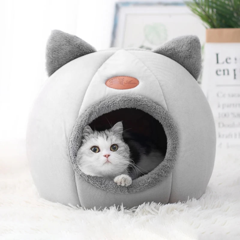 Removable Cushion Cozy Cat Cave Bed
