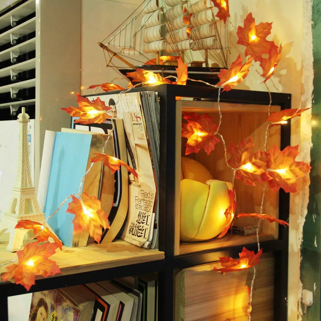 Artificial Maple Leaf LED String Lights