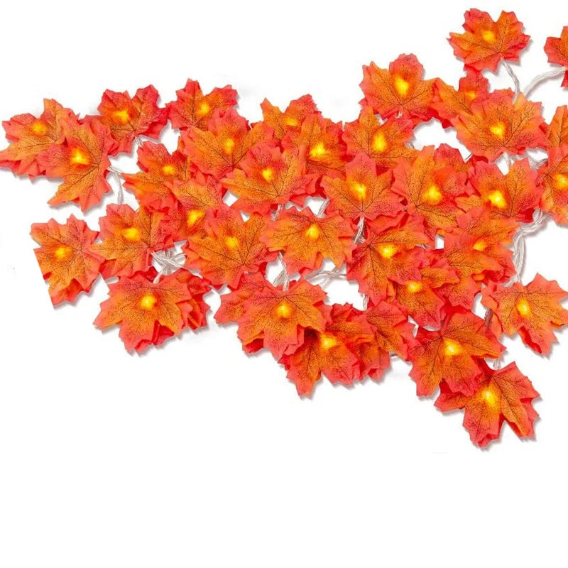 Artificial Maple Leaf LED String Lights