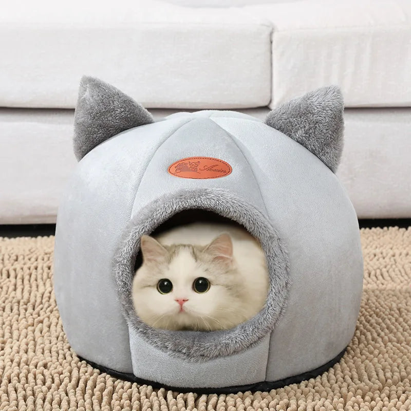 Removable Cushion Cozy Cat Cave Bed