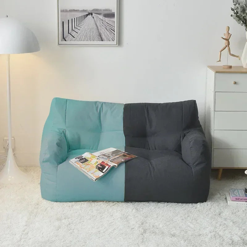 Double-Seat Washable Fabric Bean Bag Sofa