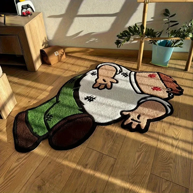 VIKAMA Cartoon Non-Slip Flannel Area Rug