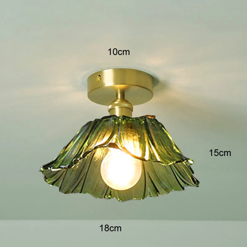 Vintage Flower Glass Pendant Light