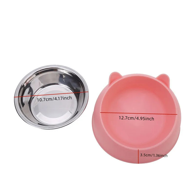 Inclined Stainless Steel Cat Feeding Bowl