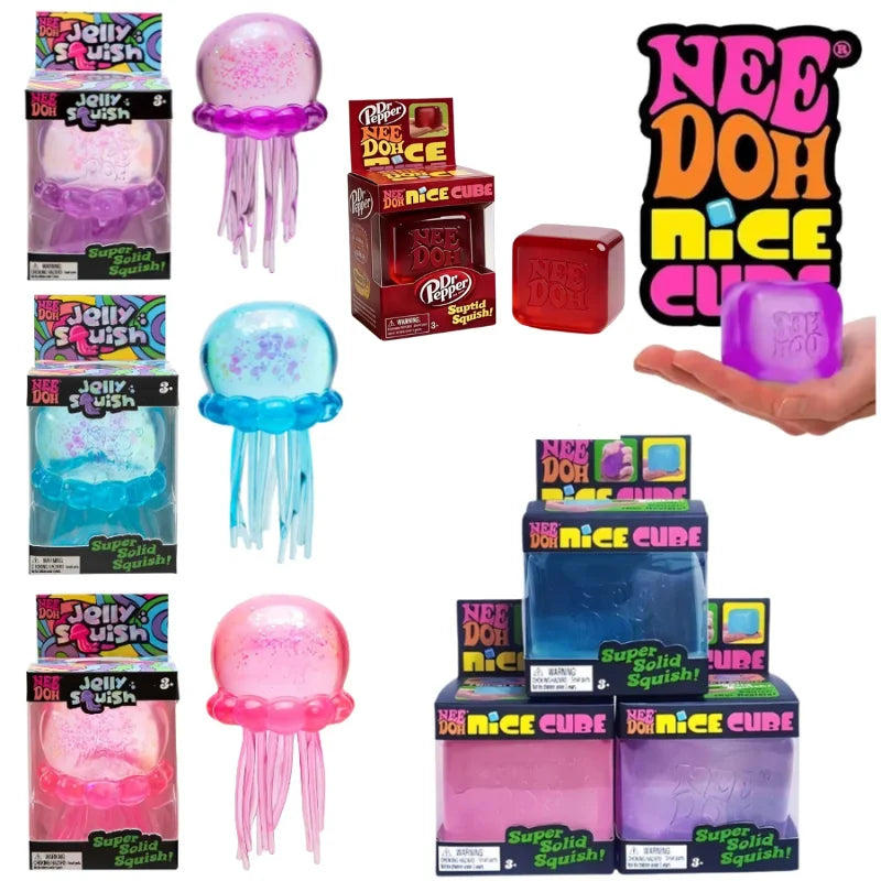 Jellyfish & Cube Squish Fidget Toy