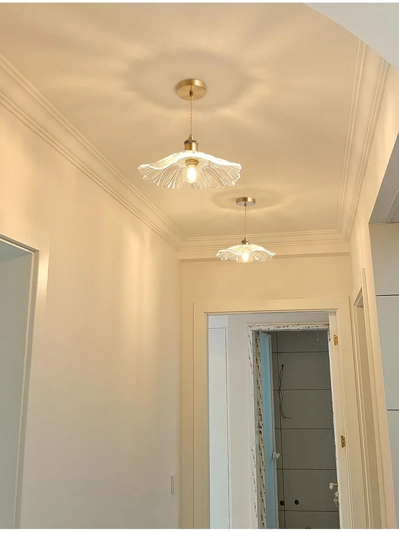 Vintage Flower Glass Pendant Light