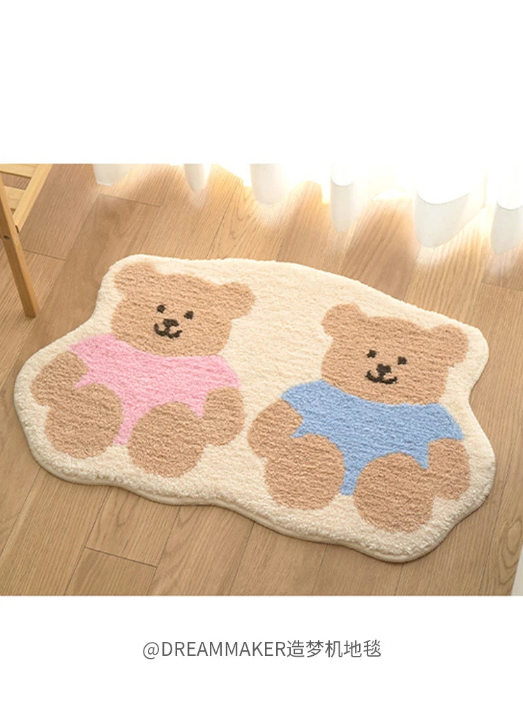 Cute Bear Imitation-Cashmere Floor Mat