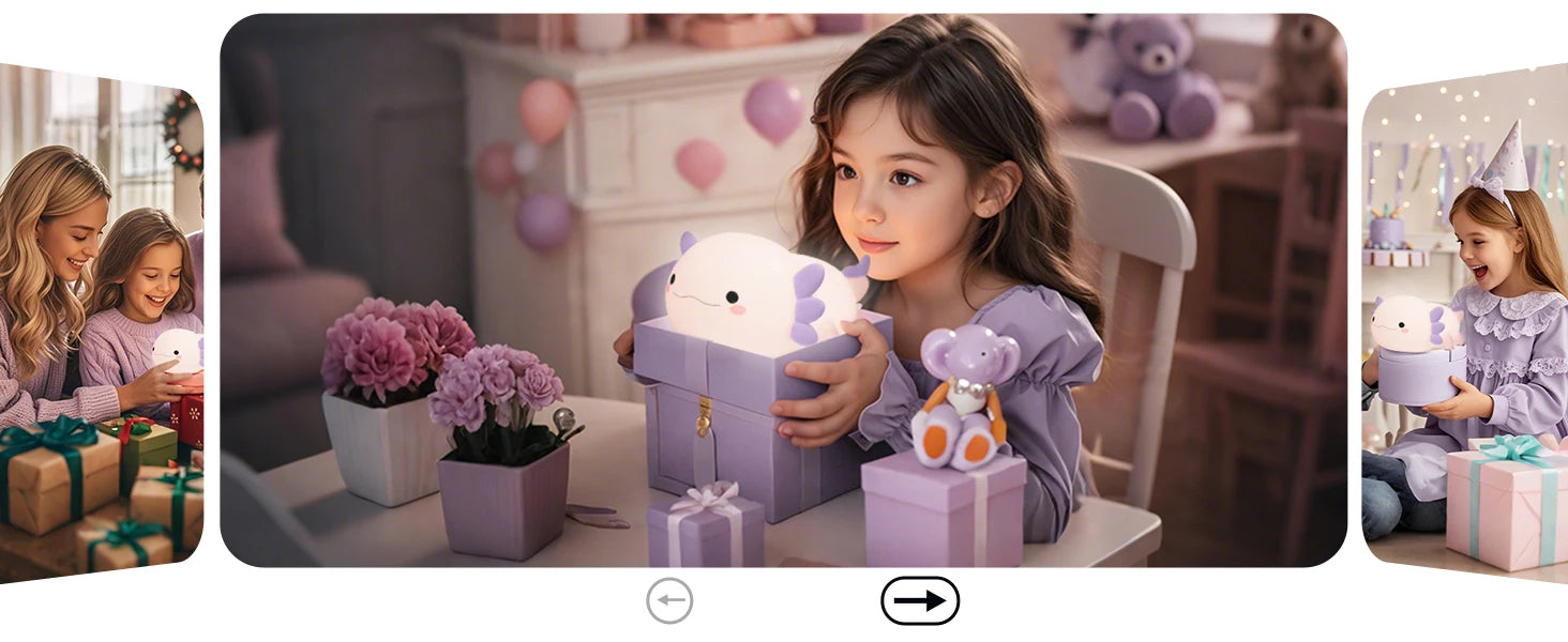 Purple Axolotl Silicone Night Light