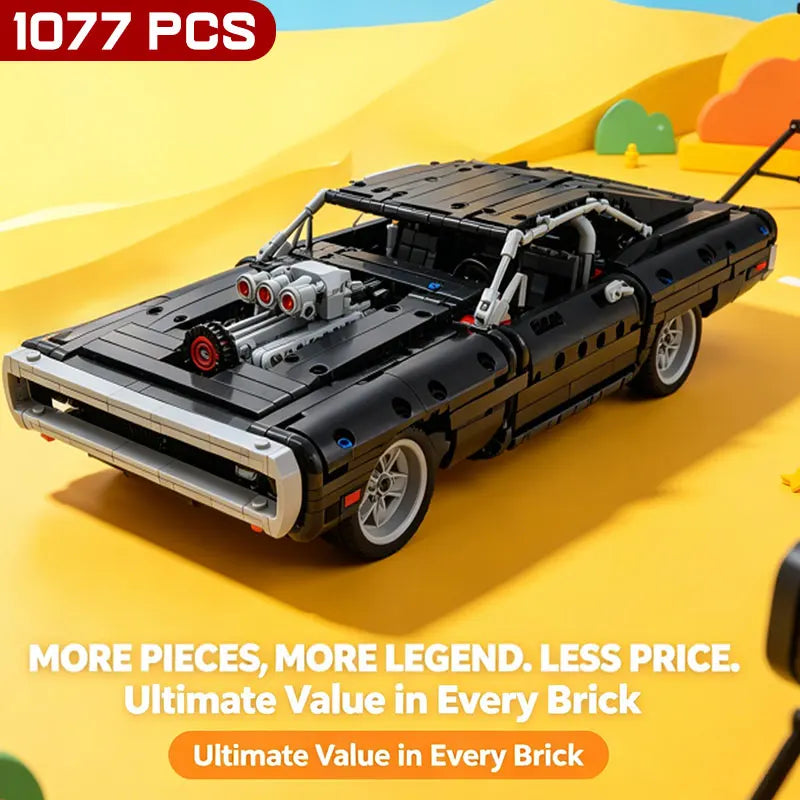 1077-Piece Racing Car Building Block Set