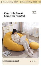 Linen Single Bean Bag Chair with Liner