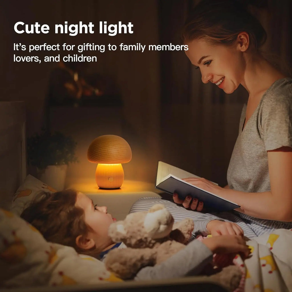 Wooden Mushroom Night Light