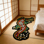 Crocodile Skull Irregular Area Rug