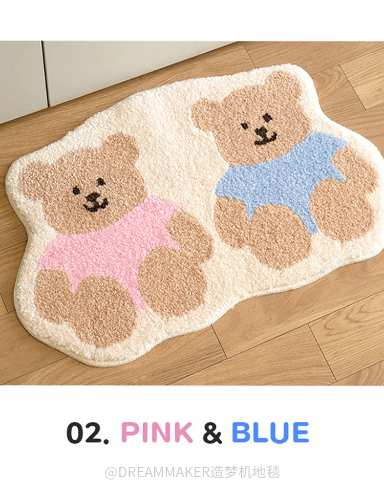 Cute Bear Imitation-Cashmere Floor Mat