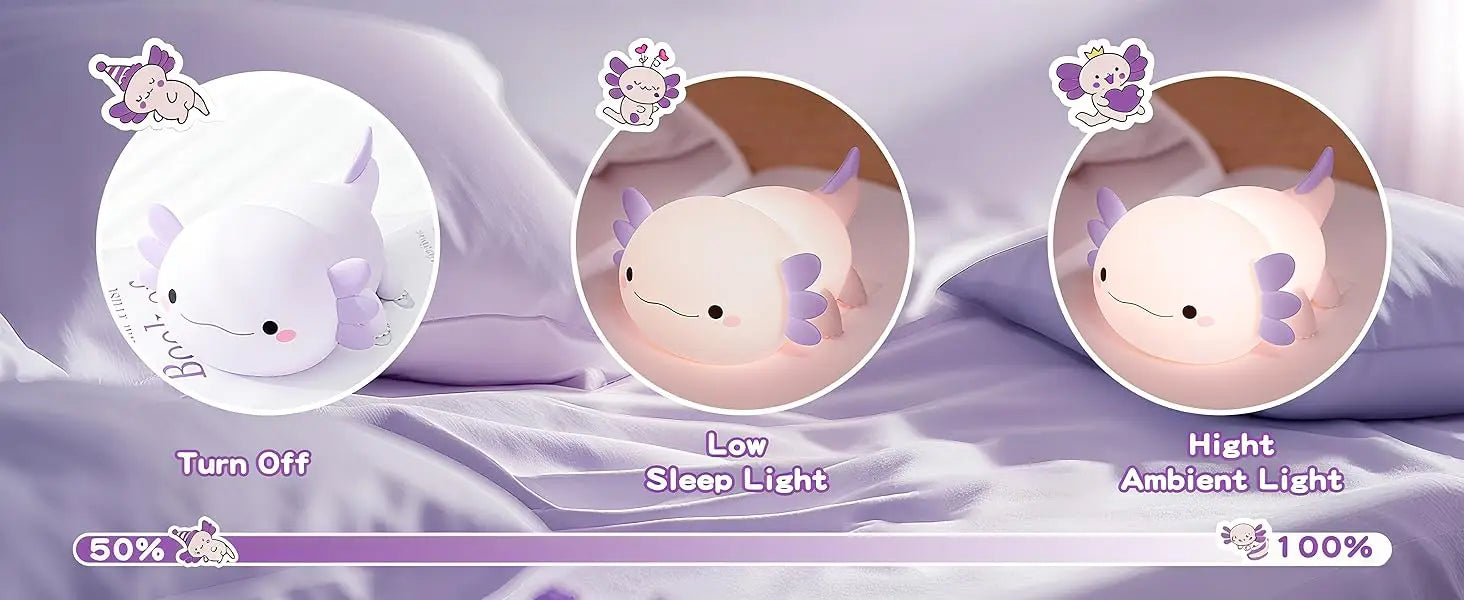 Purple Axolotl Silicone Night Light