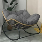 Oversized Cushioned Metal Rocking Chair