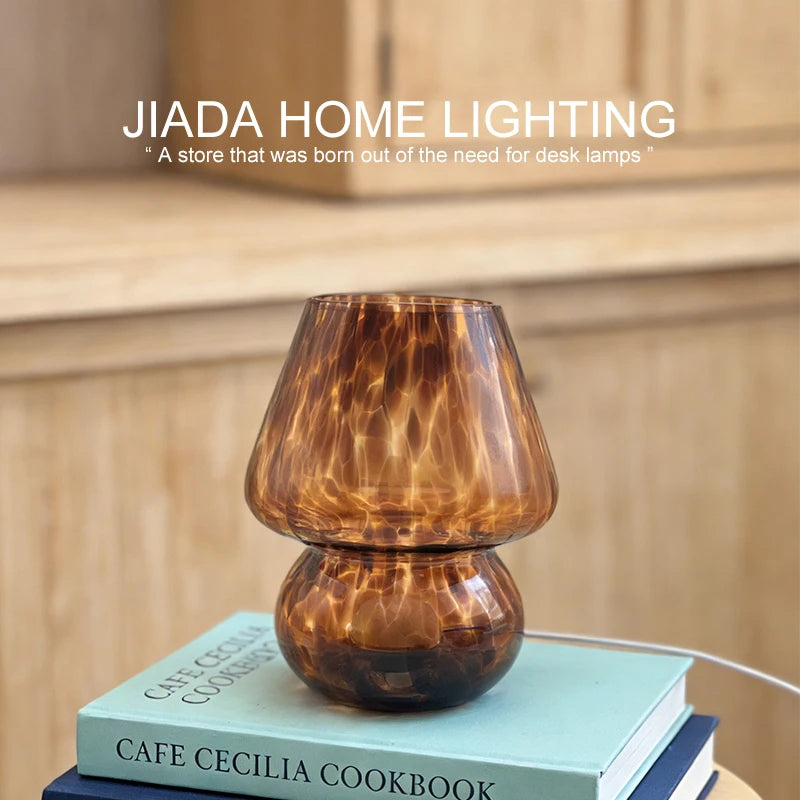 Colorful Glass Mushroom Table Lamp