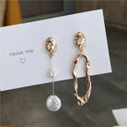 Asymmetrical Baroque Pearl Stud Earrings