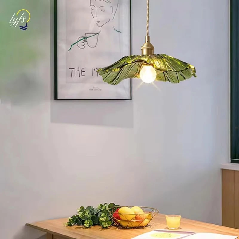 Vintage Flower Glass Pendant Light