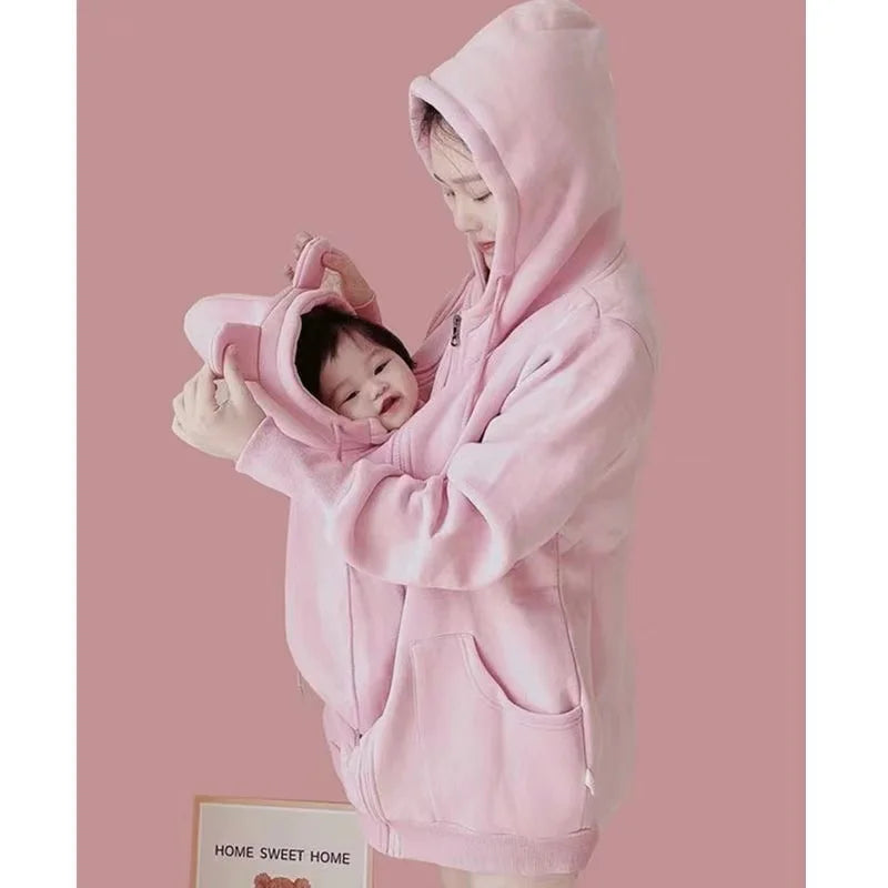 Winter Maternity Baby Carrier Hooded Coat