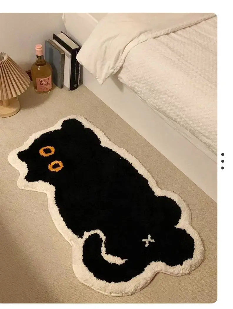 Cute Black Cat Area Rug