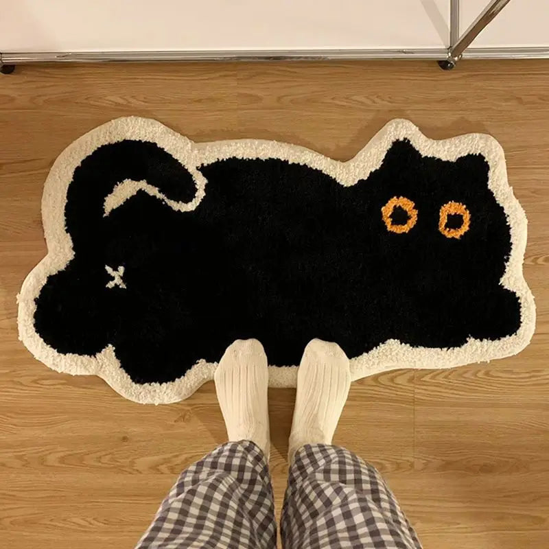 Cute Black Cat Area Rug