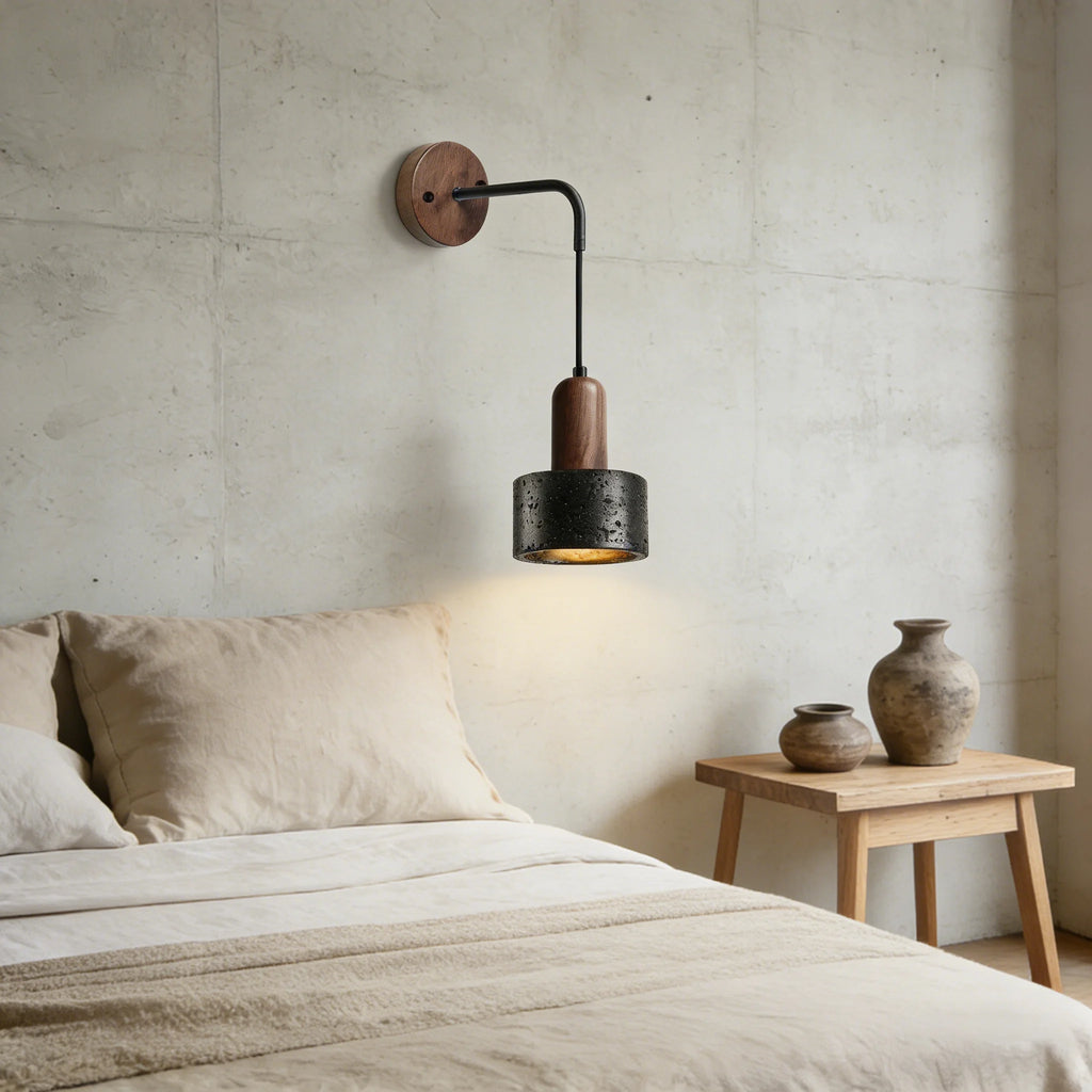 Yellow Travertine Stone Wall Lamp