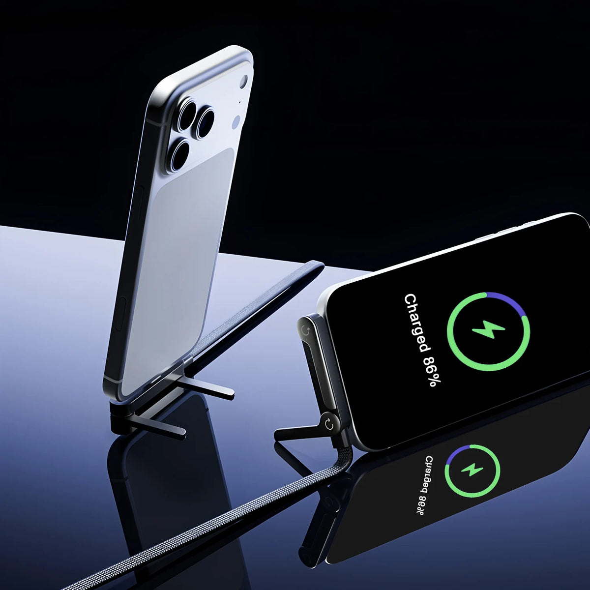240W Flat Charging Cable with Built-in Phone Stand