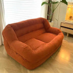 Double Corduroy Lounge Sofa with Footstools